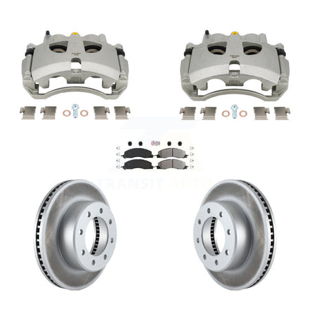 Front Disc Brake Caliper Coated Rotors And Semi-Metallic Pad Kit For Ram 3500 2500 Dodge KCG-102773N