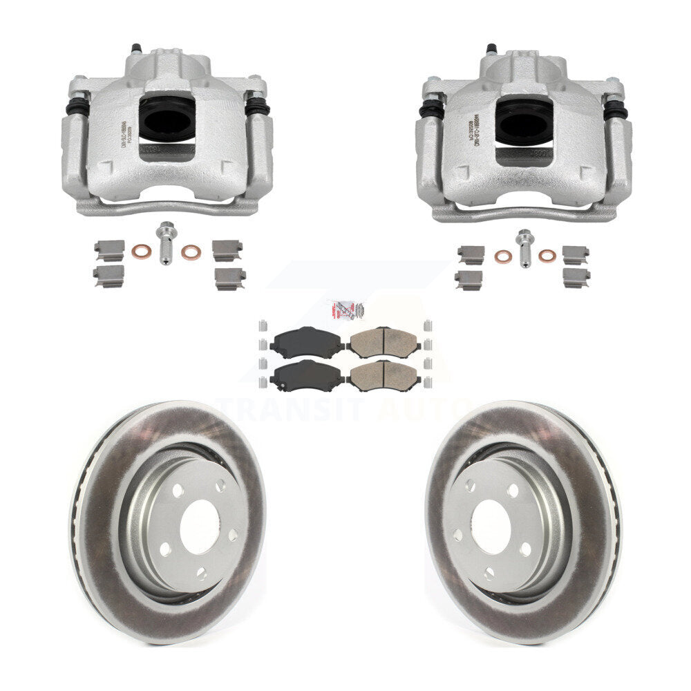 Front Disc Brake Caliper Coated Rotors And Ceramic Pads Kit For Jeep Wrangler KCG-102776N