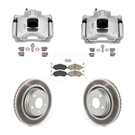 Front Disc Brake Caliper Coated Rotors And Ceramic Pads Kit For Jeep Wrangler KCG-102776N