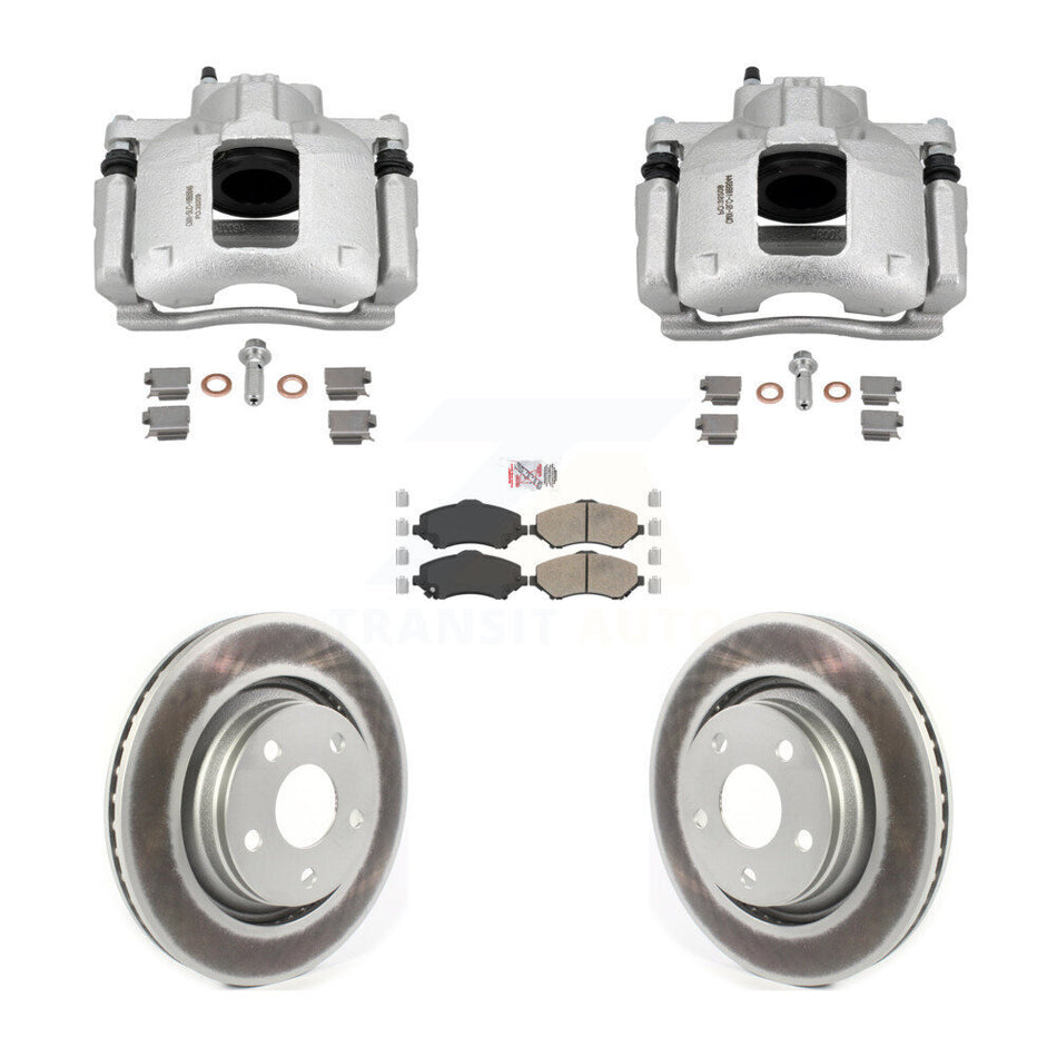 Front Disc Brake Caliper Coated Rotors And Ceramic Pads Kit For Jeep Wrangler KCG-102776N