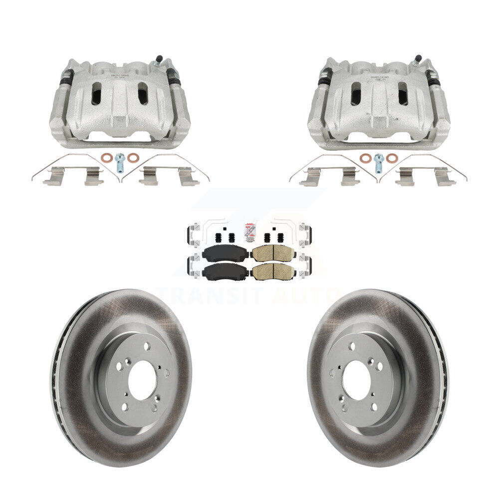 Front Disc Brake Caliper Coated Rotors And Ceramic Pads Kit For 2011-2014 Honda Odyssey KCG-102779N