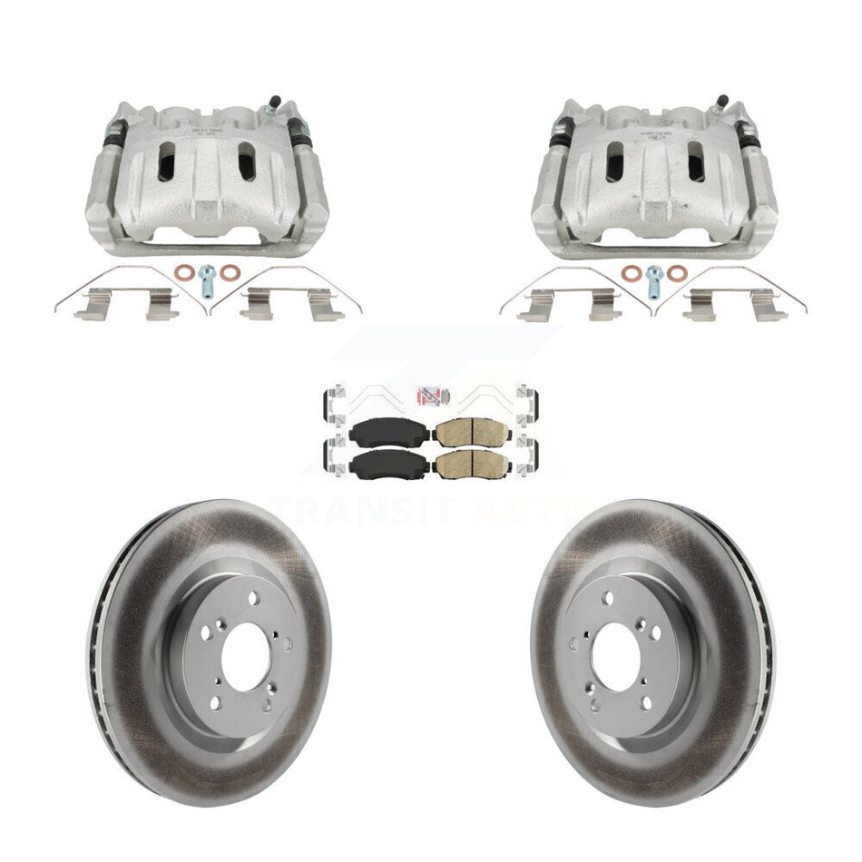 Front Disc Brake Caliper Coated Rotors And Ceramic Pads Kit For 2011-2014 Honda Odyssey KCG-102780N