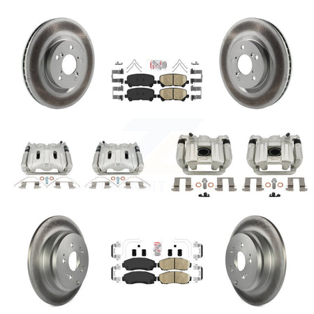 Front Rear Brake Caliper Coat Rotor & Ceramic Pad Kit (10Pc) For 2011-2014 Honda Odyssey KCG-102785N