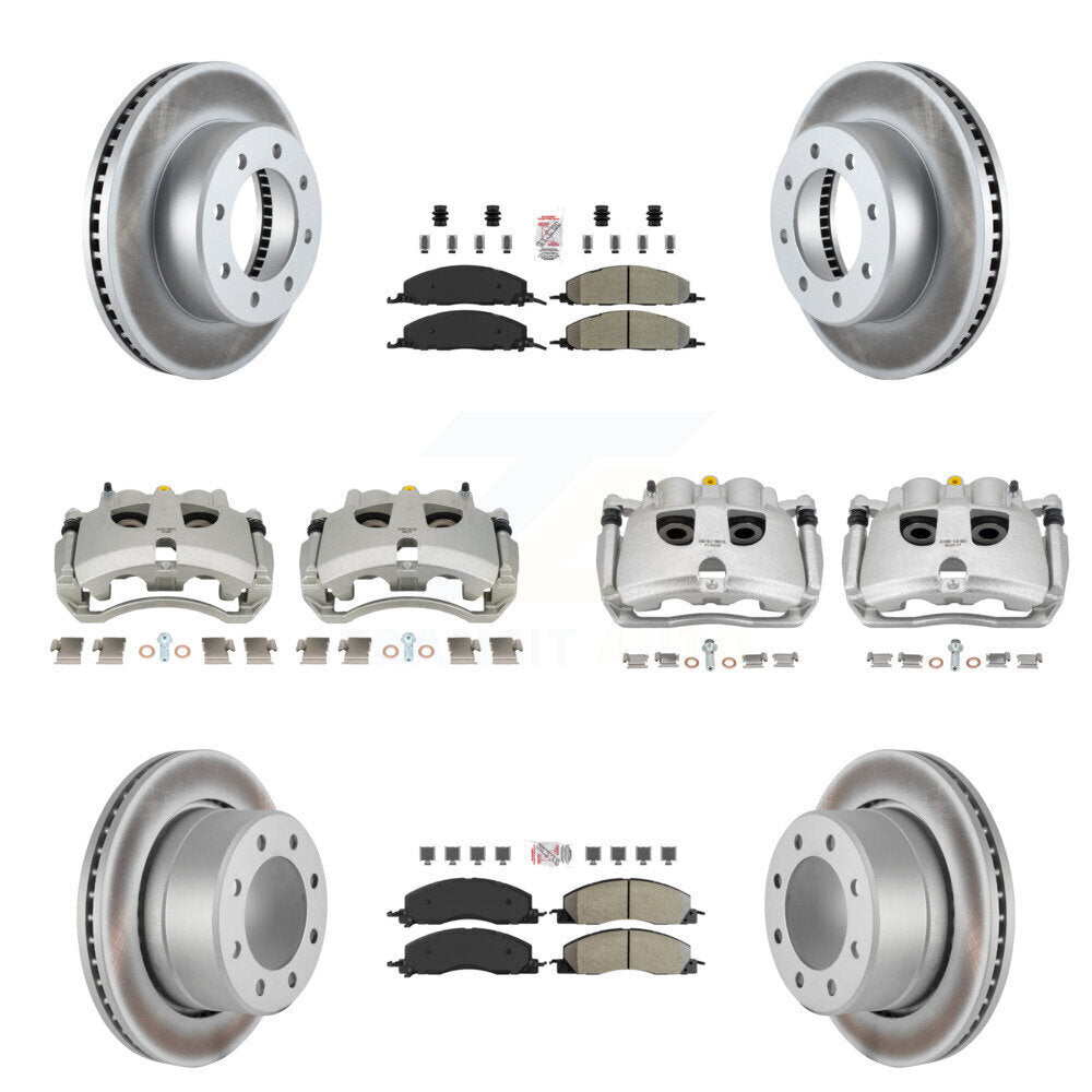 Front Rear Brake Caliper Coat Rotor Semi-Metallic Pad Kit (10Pc) For Ram 3500 2500 Dodge KCG-102802N
