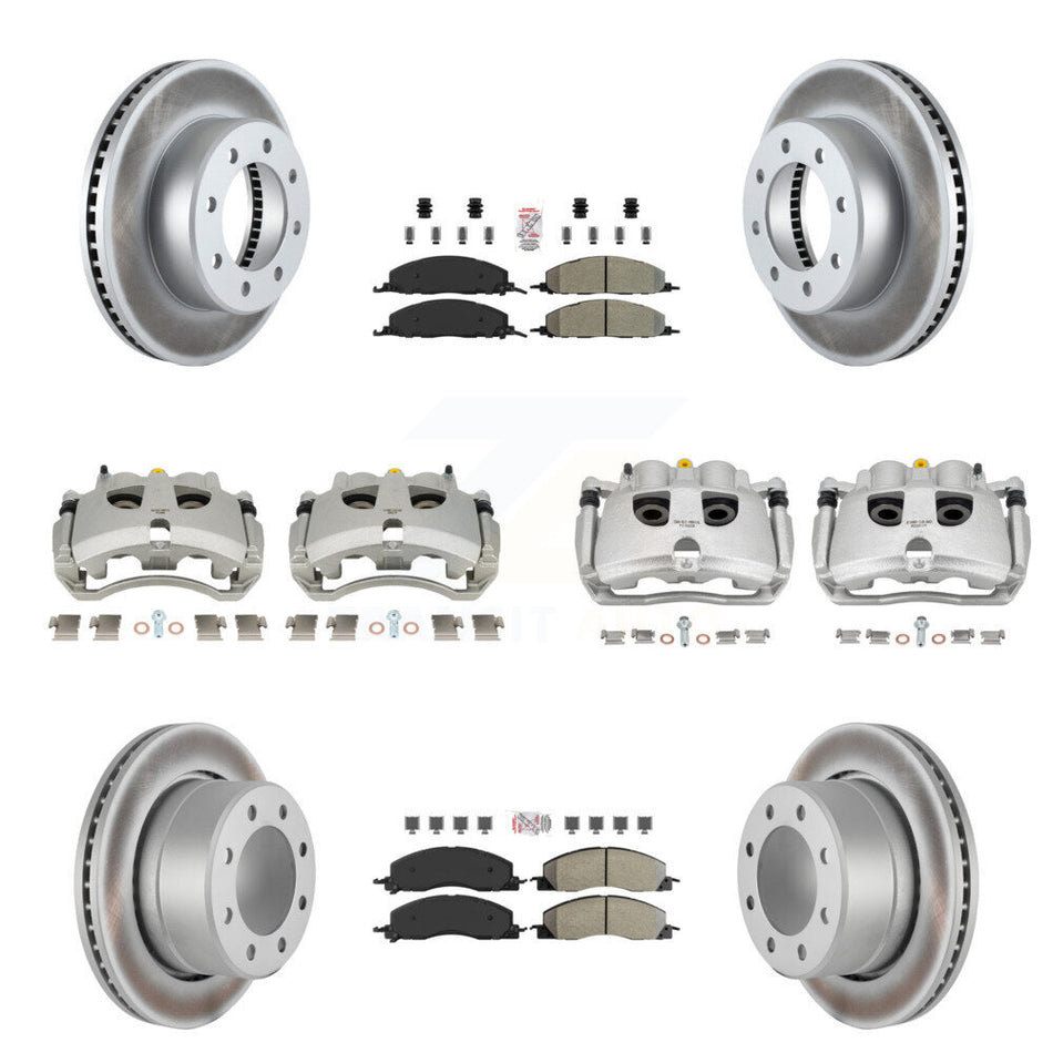 Front Rear Brake Caliper Coat Rotor Semi-Metallic Pad Kit (10Pc) For Ram 3500 2500 Dodge KCG-102802N