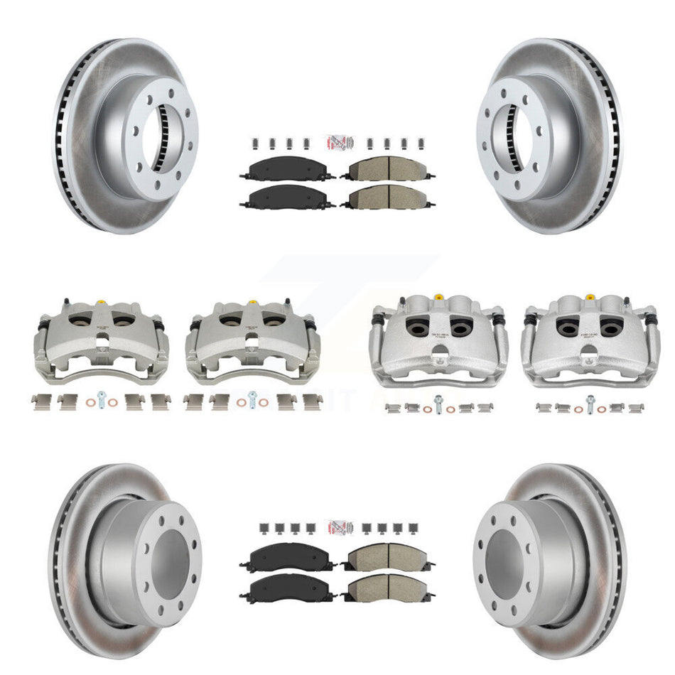 Front Rear Brake Caliper Coat Rotor Semi-Metallic Pad Kit (10Pc) For Ram 3500 2500 Dodge KCG-102804N