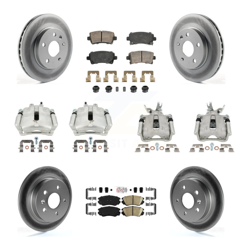 Front Rear Disc Brake Caliper Coat Rotor And Ceramic Pad Kit (10Pc) For Chevrolet Malibu KCG-102829N