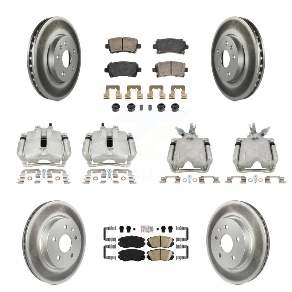 Front Rear Disc Brake Caliper Coat Rotor And Ceramic Pad Kit (10Pc) For Chevrolet Malibu KCG-102833N