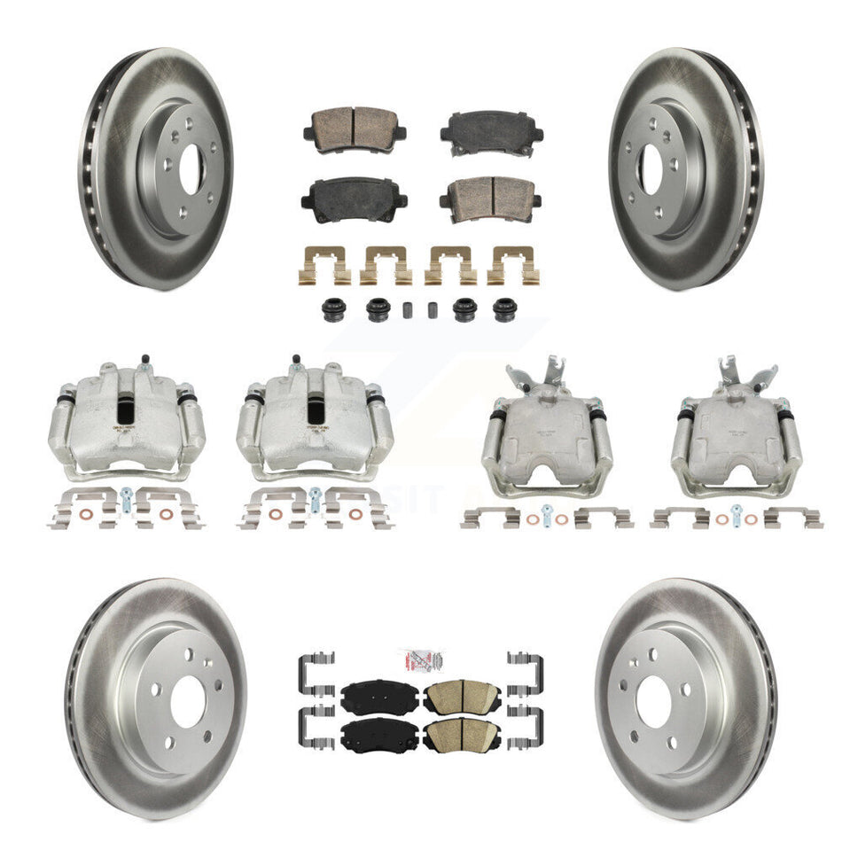 Front Rear Disc Brake Caliper Coat Rotor And Ceramic Pad Kit (10Pc) For Chevrolet Malibu KCG-102834N