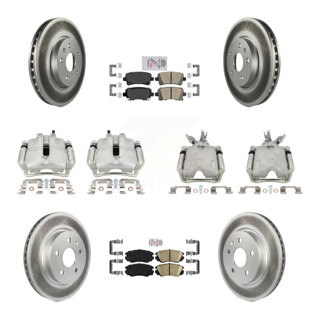 Front Rear Disc Brake Caliper Coat Rotor And Ceramic Pad Kit (10Pc) For Chevrolet Malibu KCG-102836N