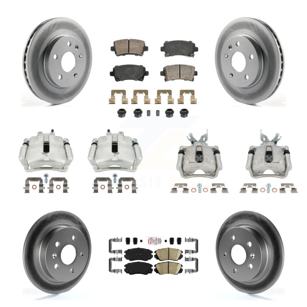 Front Rear Disc Brake Caliper Coat Rotor And Ceramic Pad Kit (10Pc) For Chevrolet Malibu KCG-102841N