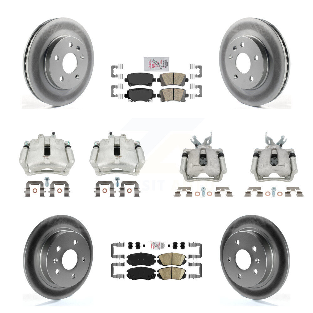 Front Rear Disc Brake Caliper Coat Rotor And Ceramic Pad Kit (10Pc) For Chevrolet Malibu KCG-102843N