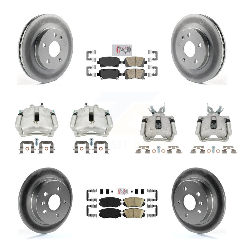 Front Rear Disc Brake Caliper Coat Rotor And Ceramic Pad Kit (10Pc) For Chevrolet Malibu KCG-102843N