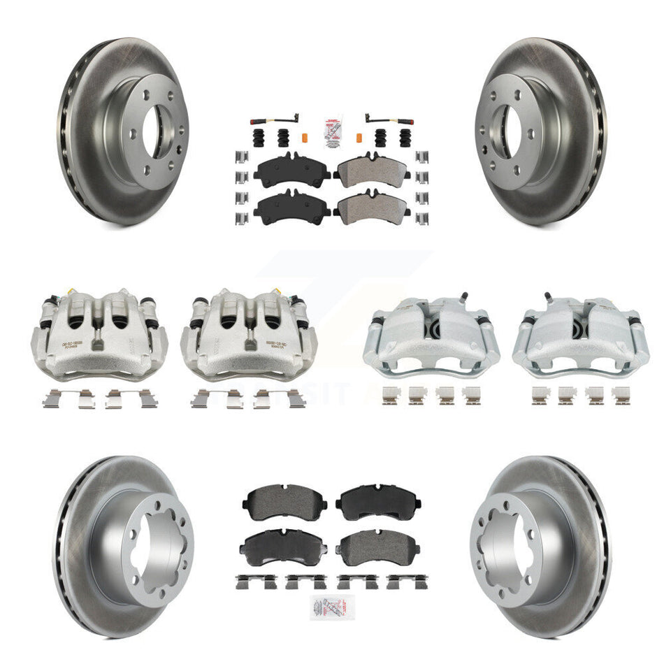 Front Rear Brake Caliper Coat Rotor Semi-Metallic Pad Kit (10Pc) For Sprinter 3500 Dodge KCG-102847N
