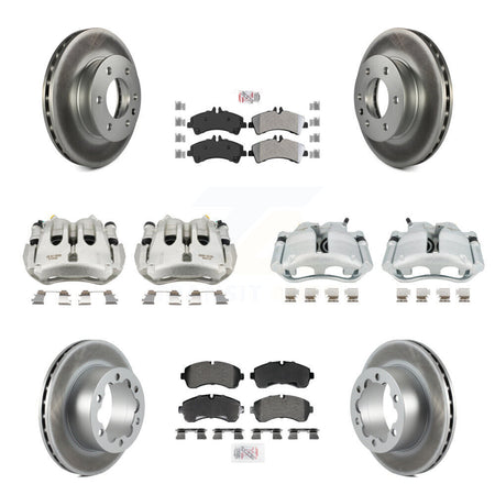 Front Rear Brake Caliper Coat Rotor Semi-Metallic Pad Kit (10Pc) For Sprinter 3500 Dodge KCG-102848N