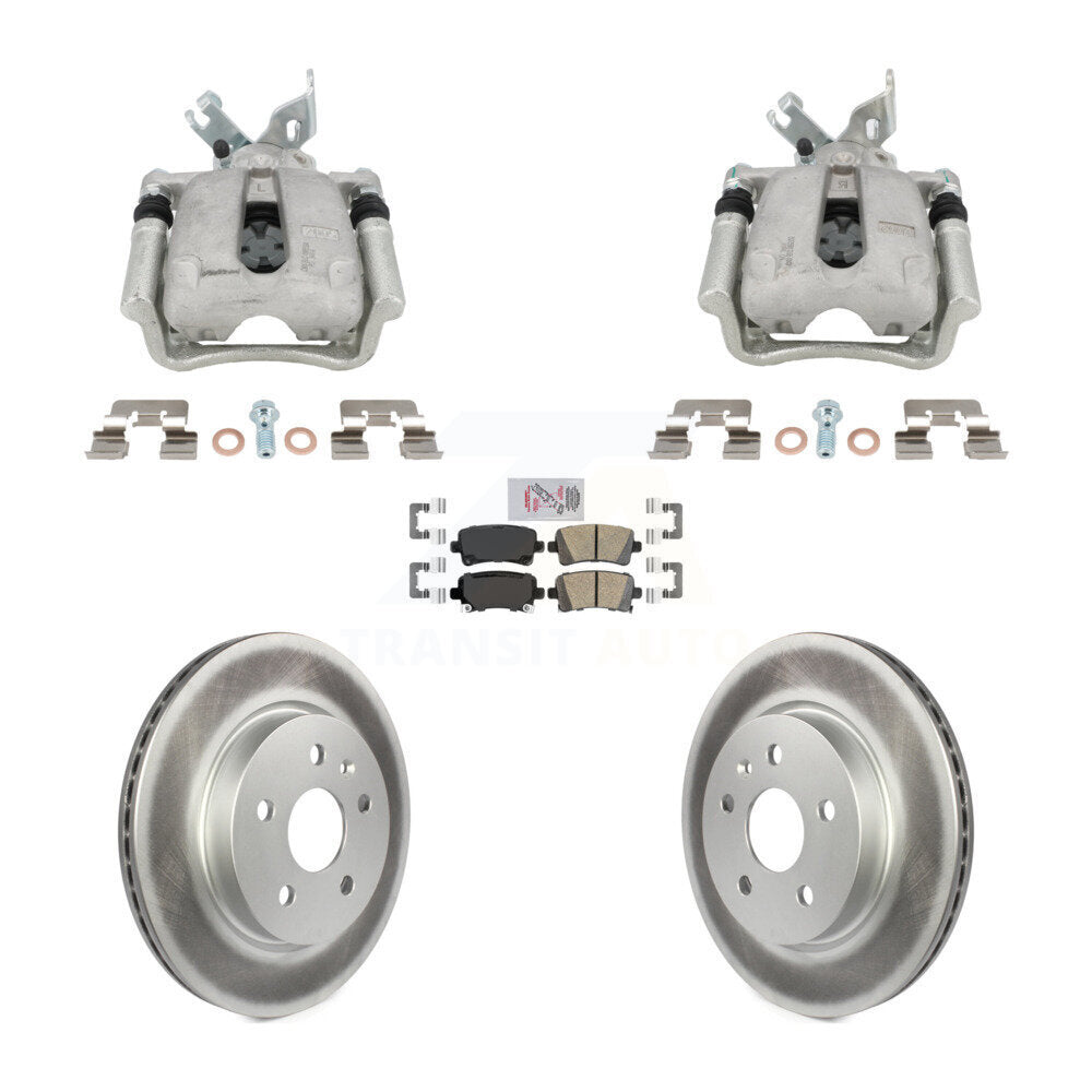 Rear Disc Brake Caliper Coated Rotors And Ceramic Pads Kit For Buick Regal LaCrosse 2.4L KCG-102857N