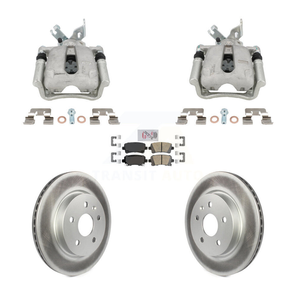 Rear Disc Brake Caliper Coated Rotors And Ceramic Pads Kit For Buick Regal LaCrosse 2.4L KCG-102857N