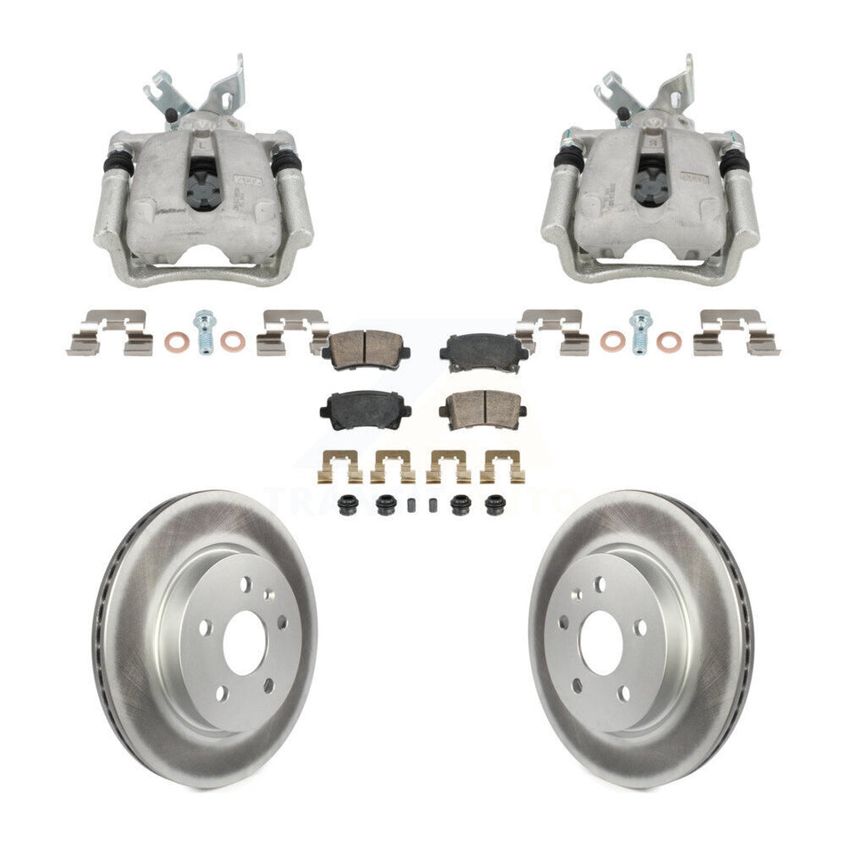 Rear Disc Brake Caliper Coated Rotors And Ceramic Pads Kit For Buick Regal LaCrosse 2.4L KCG-102859N