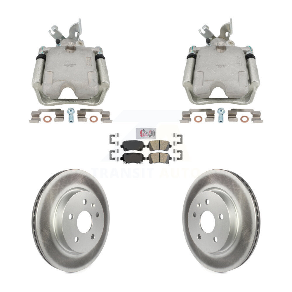Rear Disc Brake Caliper Coat Rotors And Ceramic Pad Kit For Buick Regal Chevrolet Malibu KCG-102861N