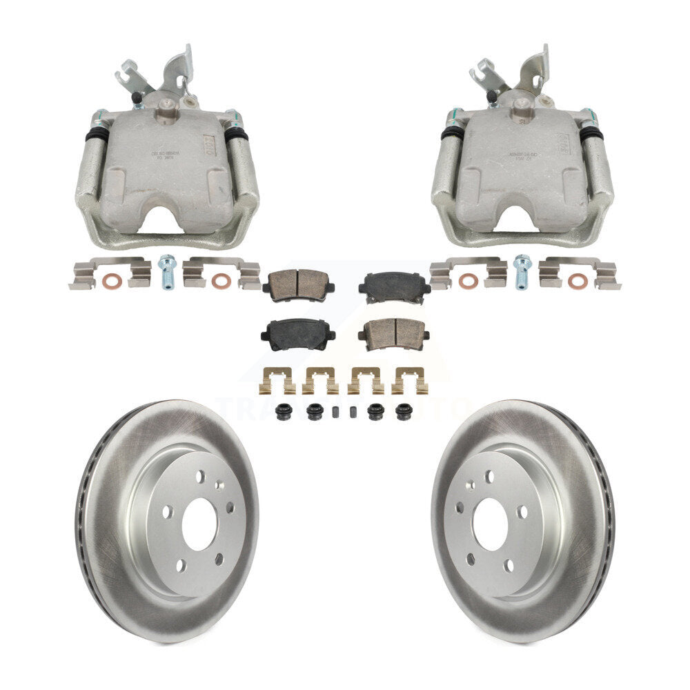 Rear Disc Brake Caliper Coat Rotors And Ceramic Pad Kit For Buick Regal Chevrolet Malibu KCG-102863N