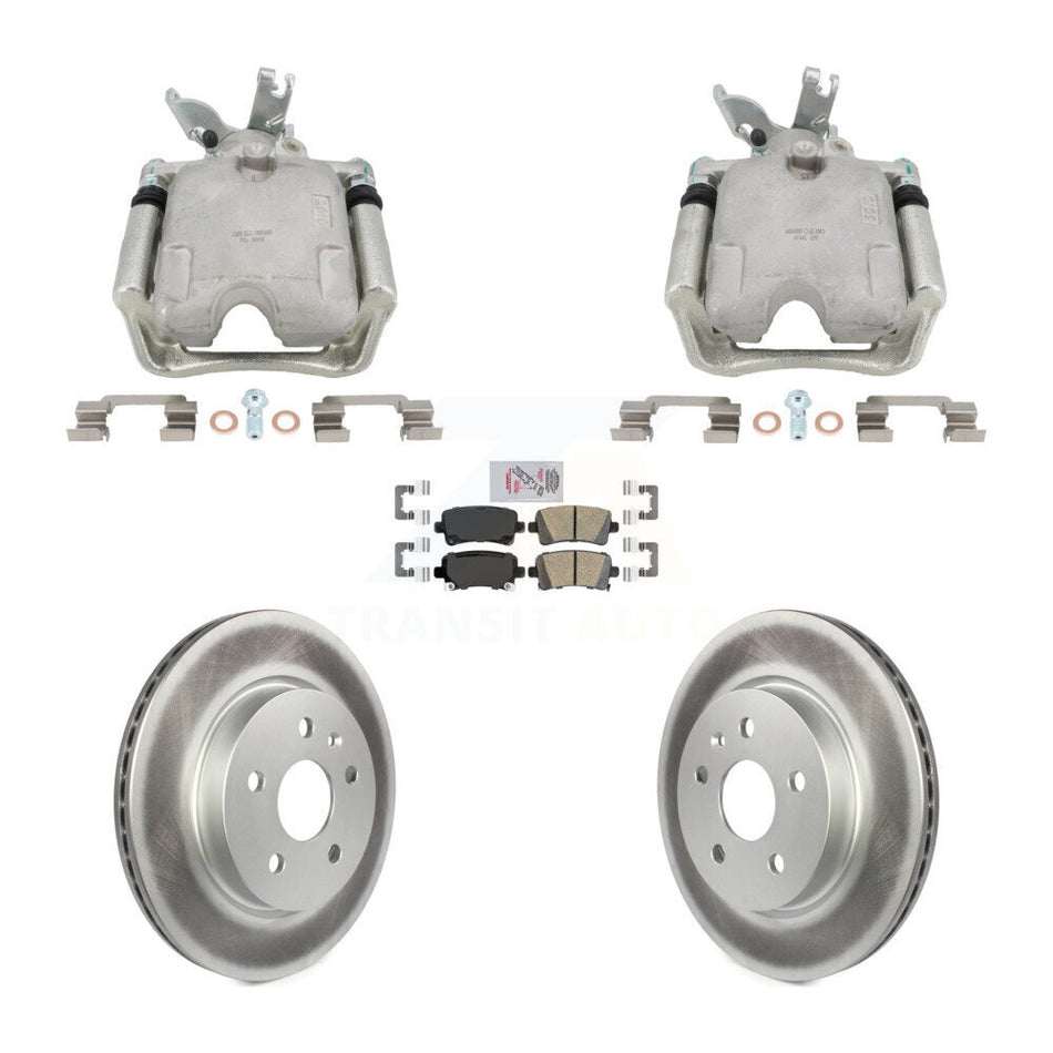 Rear Disc Brake Caliper Coated Rotors And Ceramic Pads Kit For Chevrolet Malibu KCG-102865N