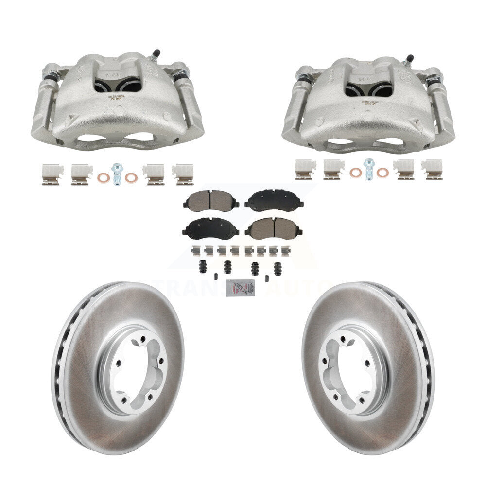 Front Brake Caliper Coat Rotors & Semi-Metallic Pad Kit For Ford Transit-250 Transit-150 KCG-102871N