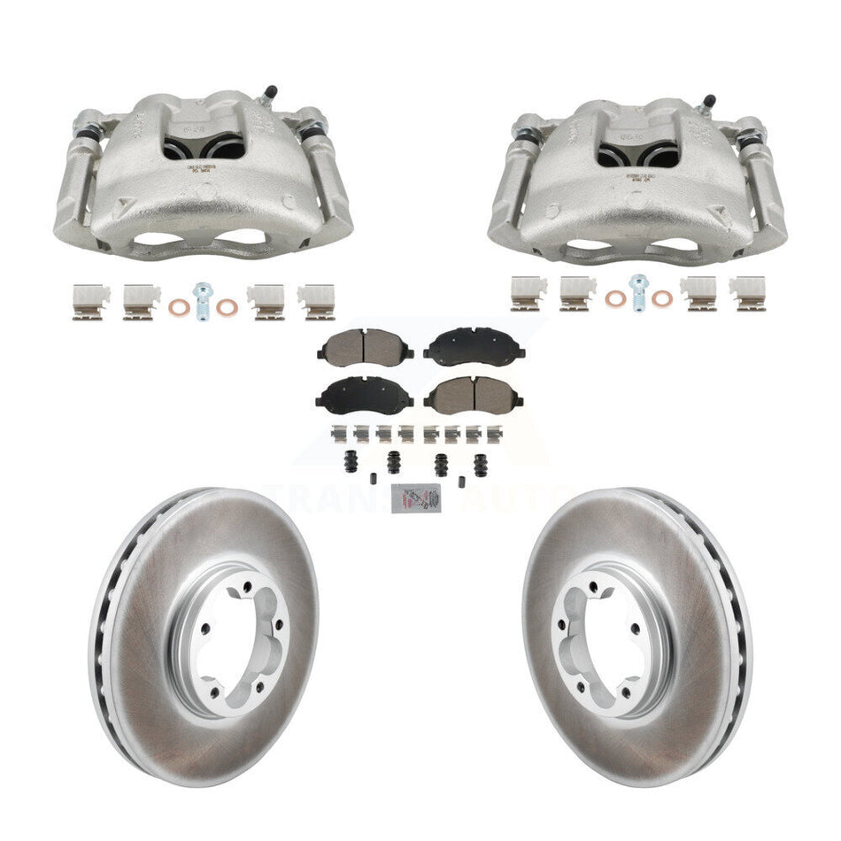 Front Brake Caliper Coat Rotors & Semi-Metallic Pad Kit For Ford Transit-250 Transit-150 KCG-102871N