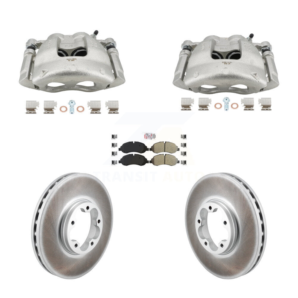 Front Brake Caliper Coat Rotors & Semi-Metallic Pad Kit For Ford Transit-250 Transit-150 KCG-102872N
