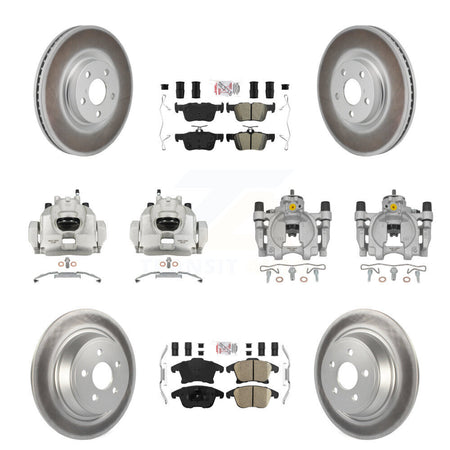 Front Rear Disc Brake Caliper Coat Rotors And Ameribrakes Pad Kit (10Pc) For Lincoln MKZ KCG-102878N