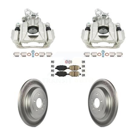 Rear Brake Caliper Coat Rotor & Ceramic Pad Kit For 2015 Ford Explorer Limited/Sport/XLT KCG-102886N