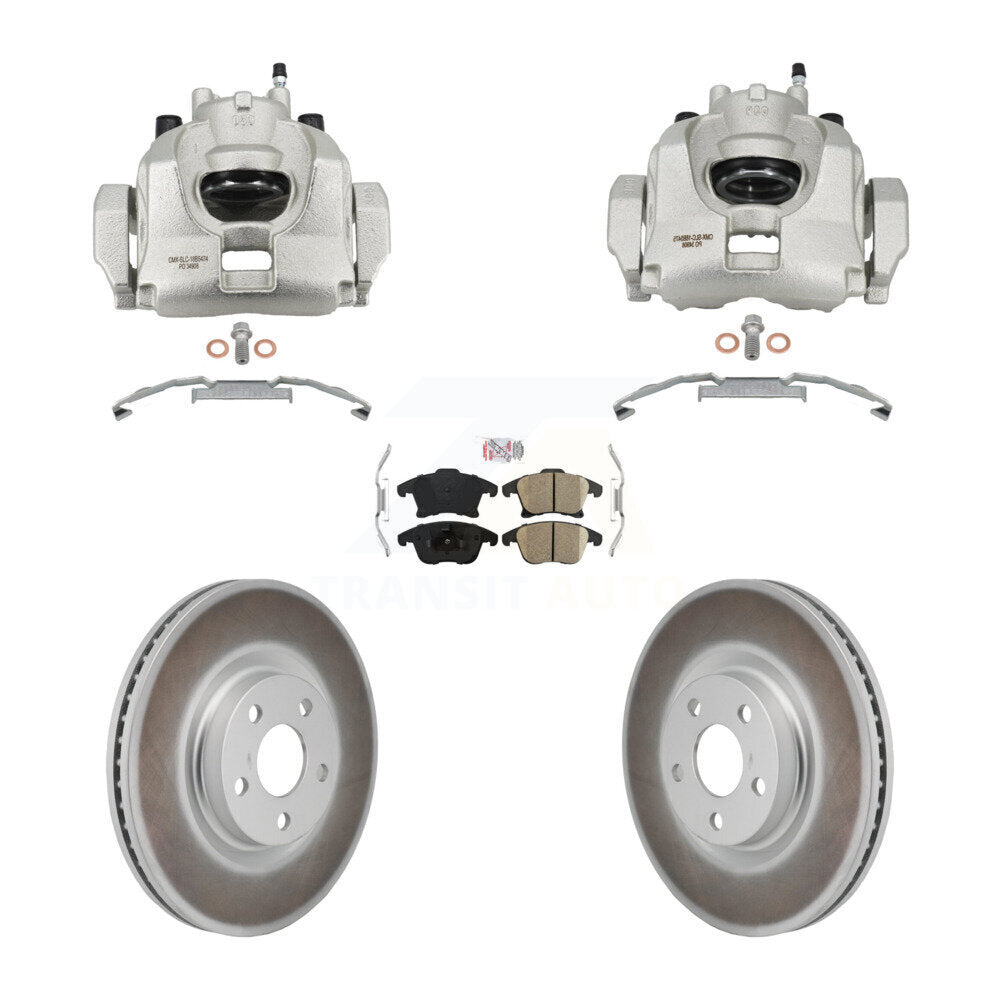 Front Disc Brake Caliper Coated Rotors And Ceramic Pads Kit For Lincoln MKZ KCG-102887N