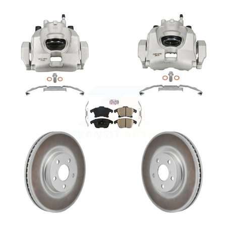 Front Disc Brake Caliper Coated Rotors And Ceramic Pads Kit For Lincoln MKZ KCG-102887N