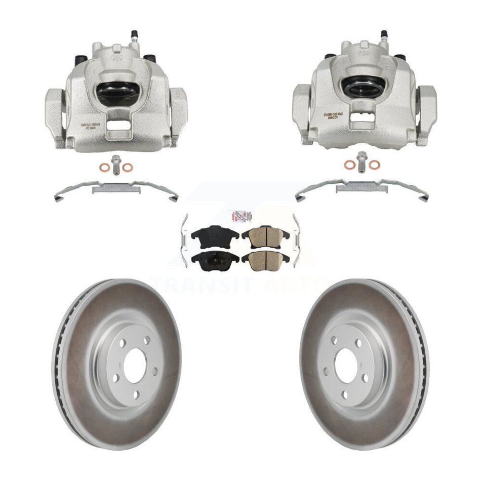 Front Disc Brake Caliper Coated Rotors And Ceramic Pads Kit For Lincoln MKZ KCG-102887N
