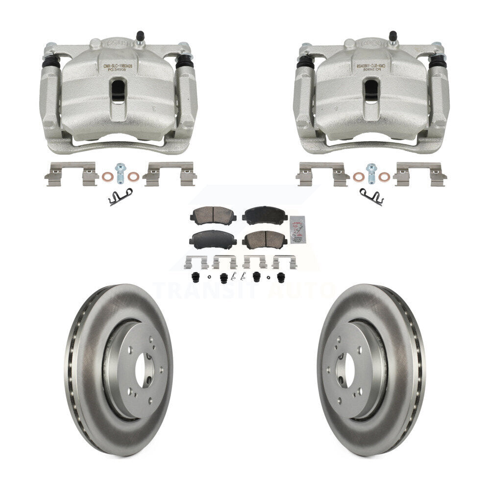 Front Disc Brake Caliper Coated Rotors And Ceramic Pads Kit For 2010-2013 Suzuki Kizashi KCG-102891N