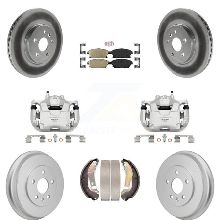 Front Rear Brake Caliper Coat Rotors Drum Ceramic Pad Kit (8Pc) For 13-17 Chevrolet Trax KCG-102899N