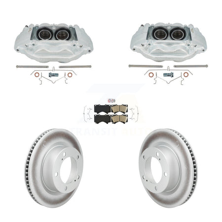 Front Disc Brake Caliper Coat Rotors Ceramic Pad Kit For Lexus LX570 Toyota Land Cruiser KCG-102924N