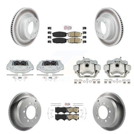 Front Rear Brake Caliper Coat Rotor & Ceramic Pad Kit (10Pc) For Lexus LX570 Toyota Land KCG-102929N