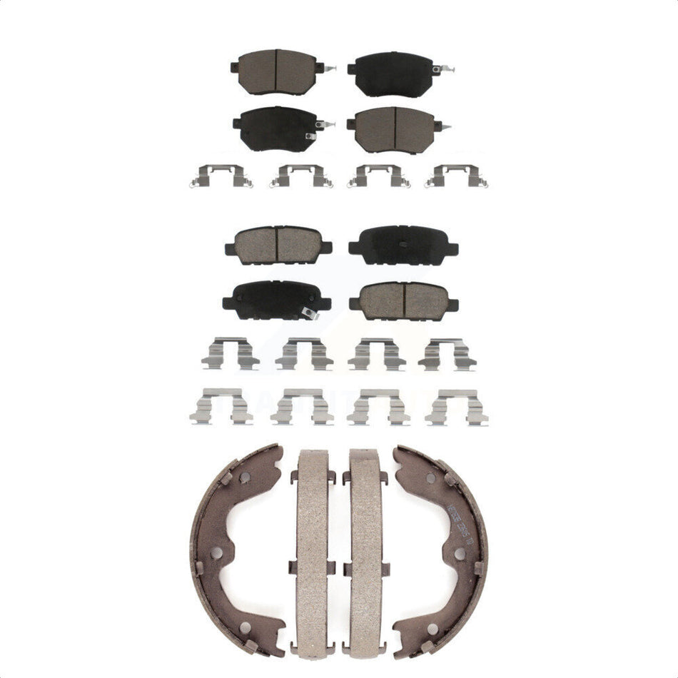Front Rear Ceramic Brake Pads And Parking Shoes Kit For Nissan Altima Maxima INFINITI FX35 FX45 KCN-100002