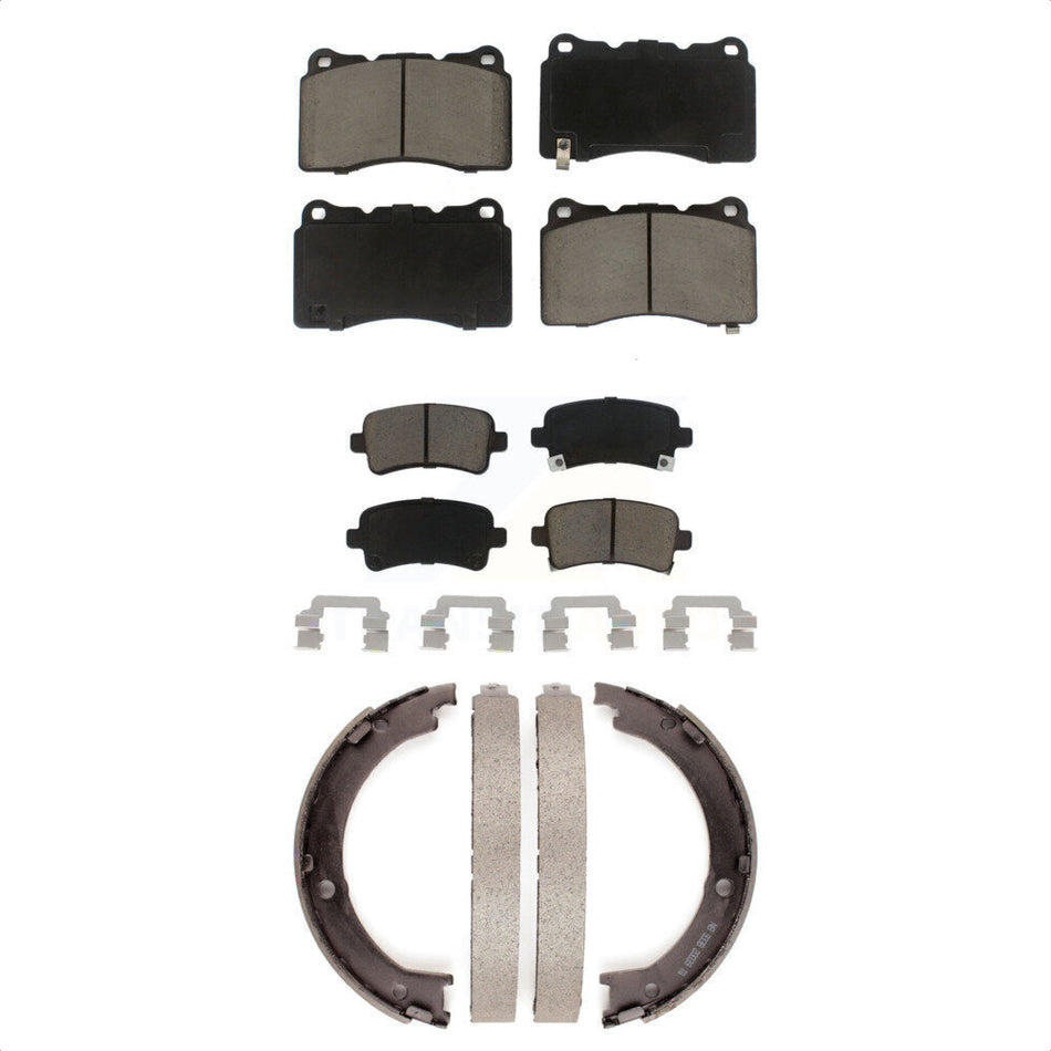 Front Rear Ceramic Brake Pads And Parking Shoes Kit For Cadillac XTS KCN-100019