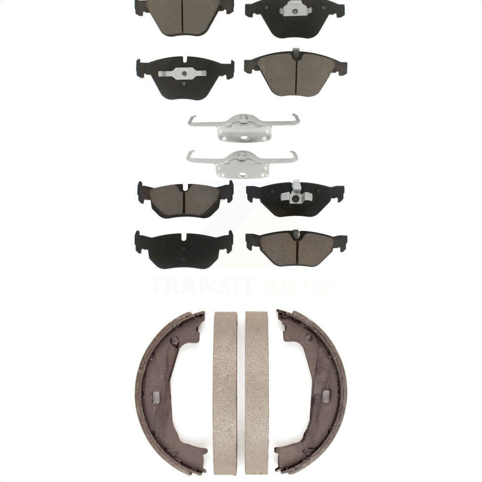 Front Rear Ceramic Brake Pads And Parking Shoes Kit For BMW 328i 323i KCN-100061