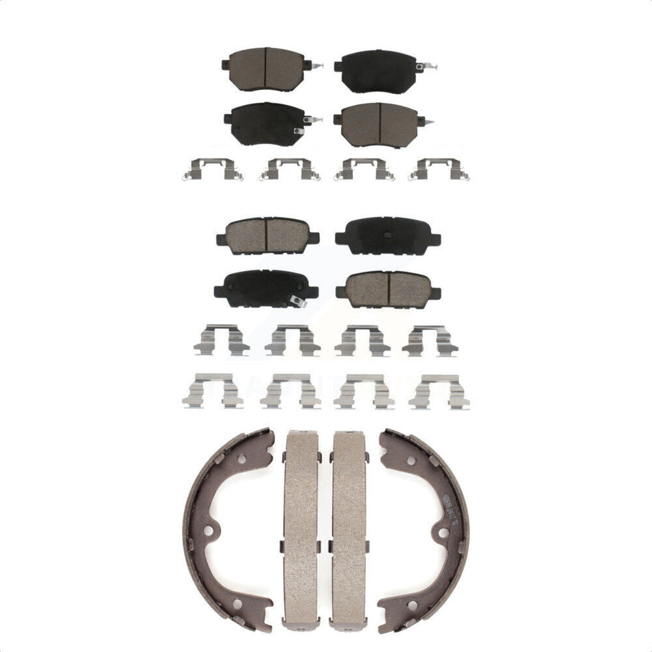 Front Rear Ceramic Brake Pads And Parking Shoes Kit For Nissan Murano KCN-100078