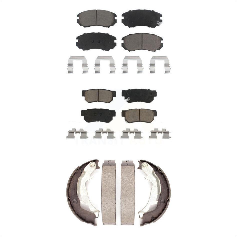 Front Rear Ceramic Brake Pads And Parking Shoes Kit For Hyundai Sonata Kia Optima KCN-100092