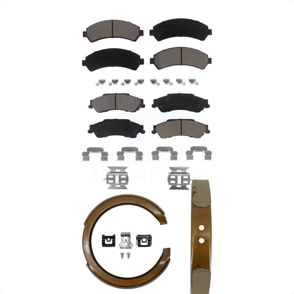 Front Rear Ceramic Brake Pads And Parking Shoes Kit For Chevrolet S10 Blazer GMC Sonoma Jimmy Oldsmobile Bravada KCN-100100