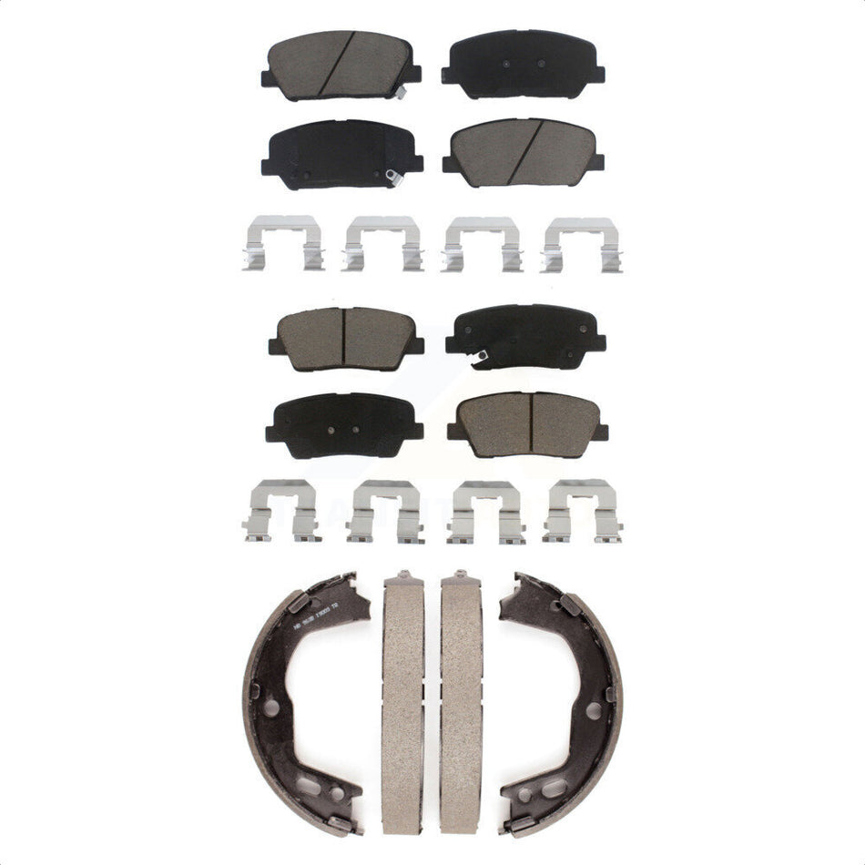Front Rear Ceramic Brake Pads And Parking Shoes Kit For Hyundai Genesis Coupe KCN-100113