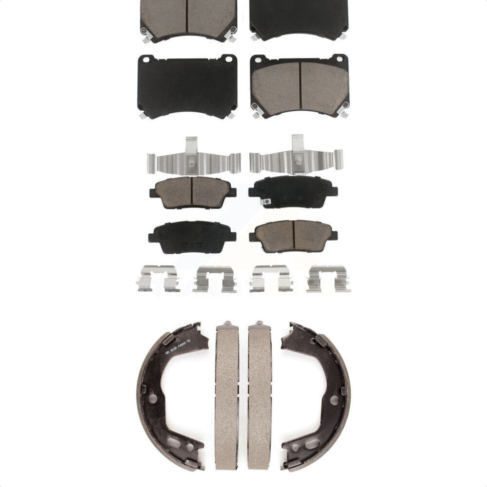 Front Rear Ceramic Brake Pads And Parking Shoes Kit For Hyundai Genesis KCN-100116