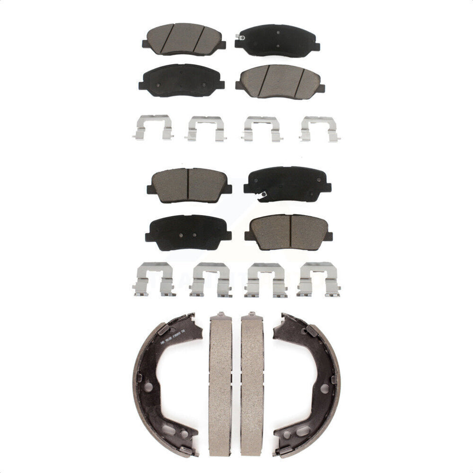 Front Rear Ceramic Brake Pads And Parking Shoes Kit For Hyundai Genesis 3.8L KCN-100117