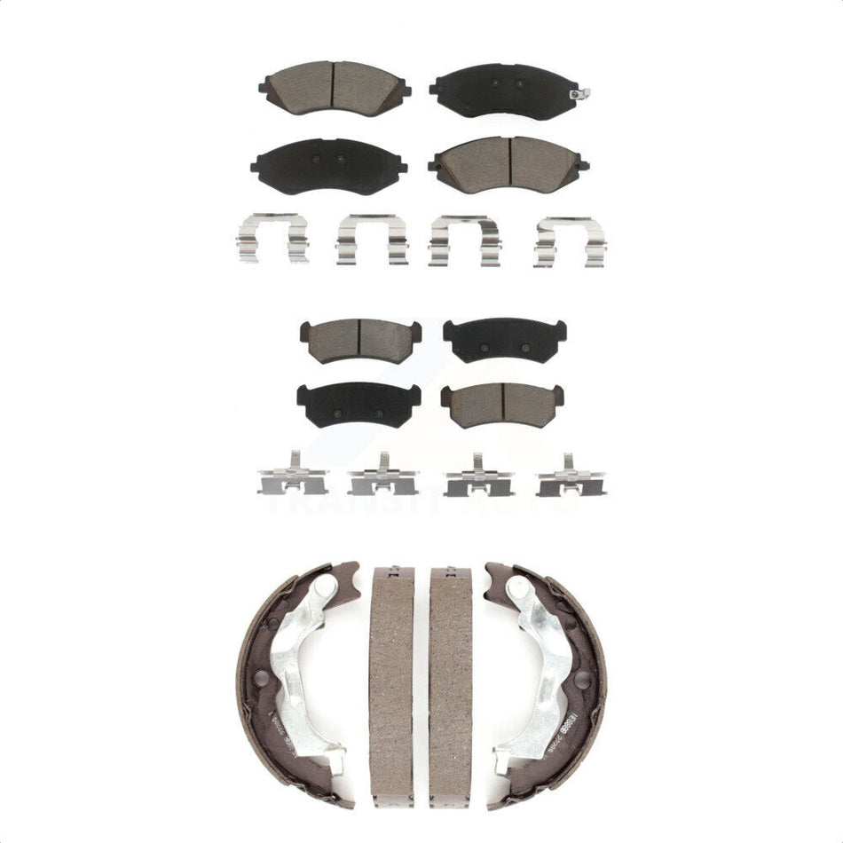Front Rear Ceramic Brake Pads And Parking Shoes Kit For Suzuki Forenza Reno KCN-100119