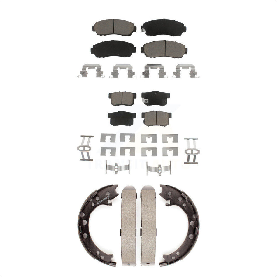 Front Rear Ceramic Brake Pads And Parking Shoes Kit For Acura RDX KCN-100126