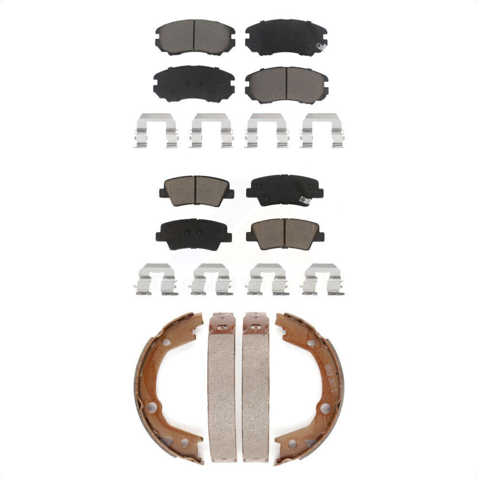 Front Rear Ceramic Brake Pads And Parking Shoes Kit For Hyundai Sonata Elantra KCN-100130