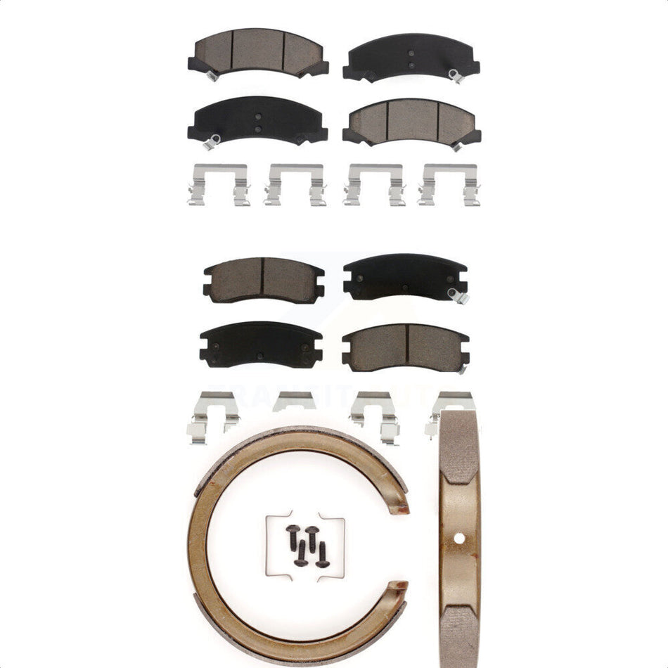 Front Rear Ceramic Brake Pads And Parking Shoes Kit For Chevrolet Impala Monte Carlo KCN-100135